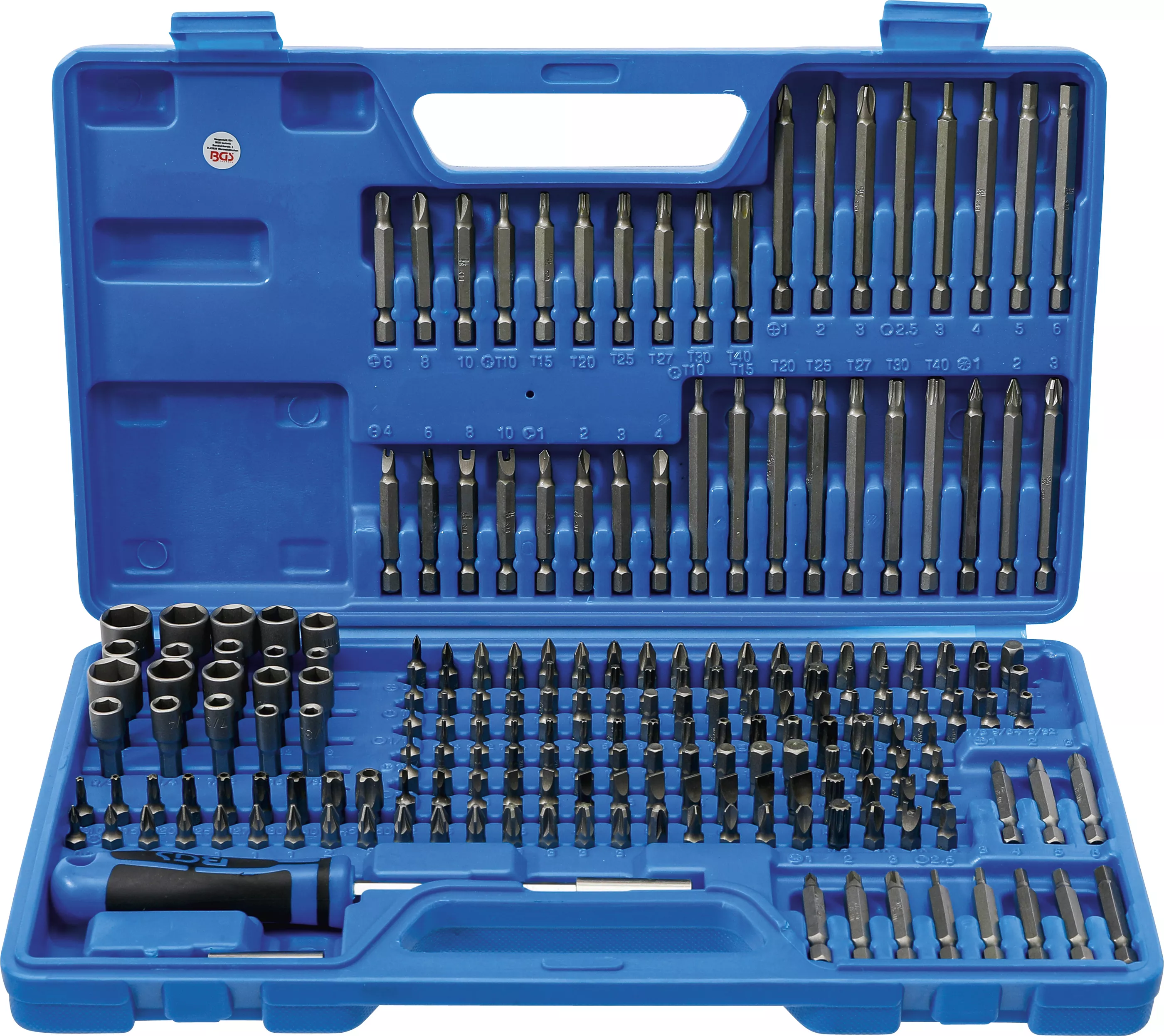 Kruvikeerajate otsikute komplekt, 1/4", 208 osa